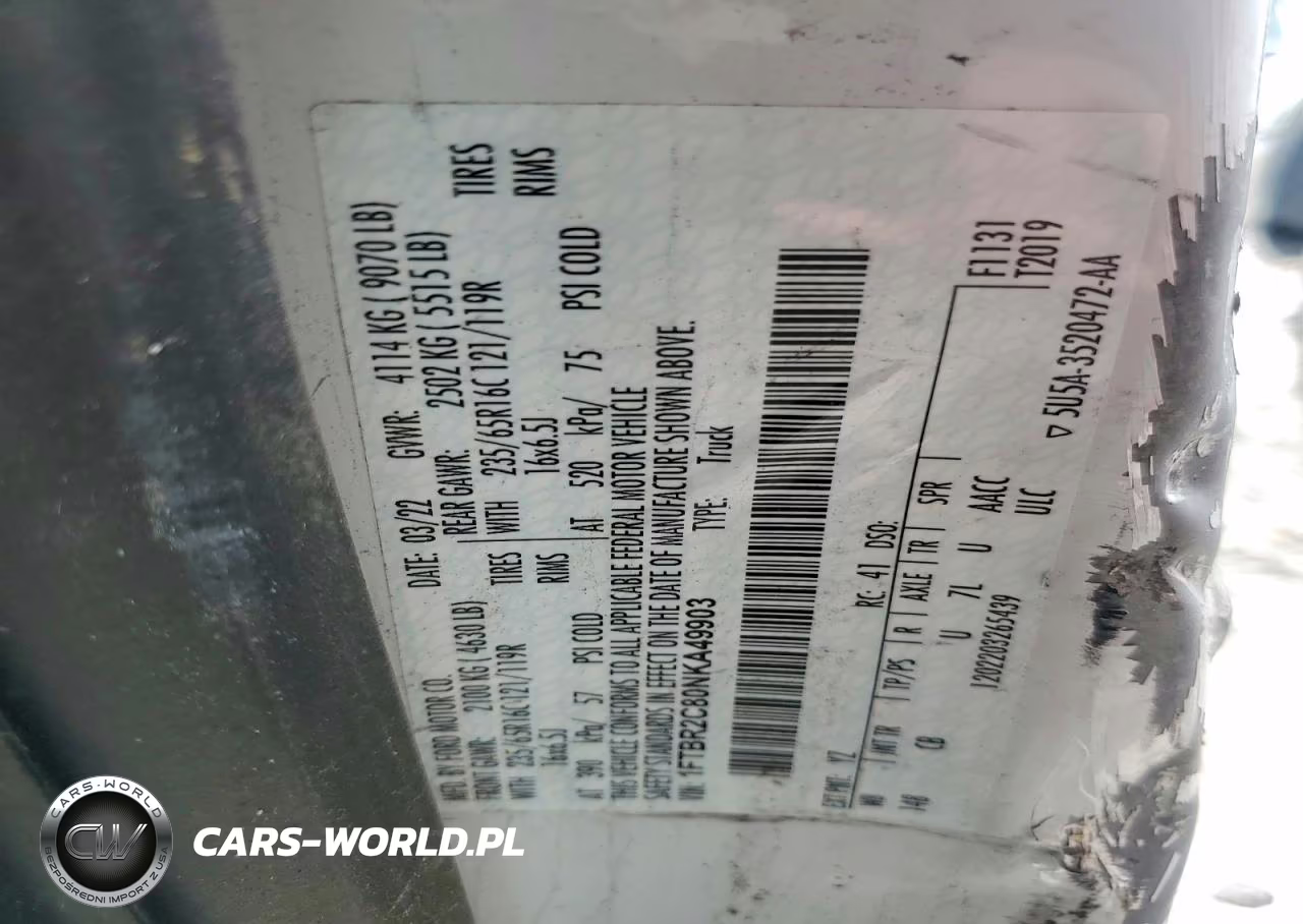 2022 Ford Transit 250 Utility - Service Van VIN:1FTBR2C80NKA49903 - 10