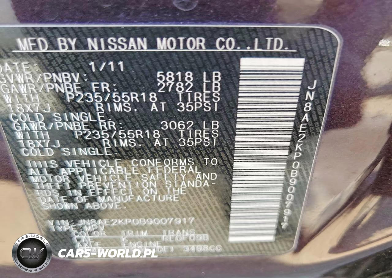 2011 Nissan Quest 3.5 S VIN:JN8AE2KP0B9007917 - 14