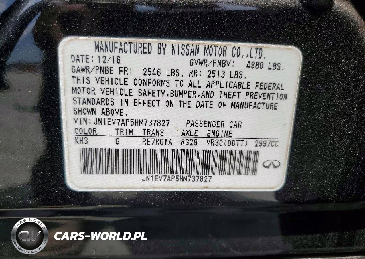 2017 Infiniti Q50 3.0T Signature Edition VIN:JN1EV7AP5HM737827 - 12