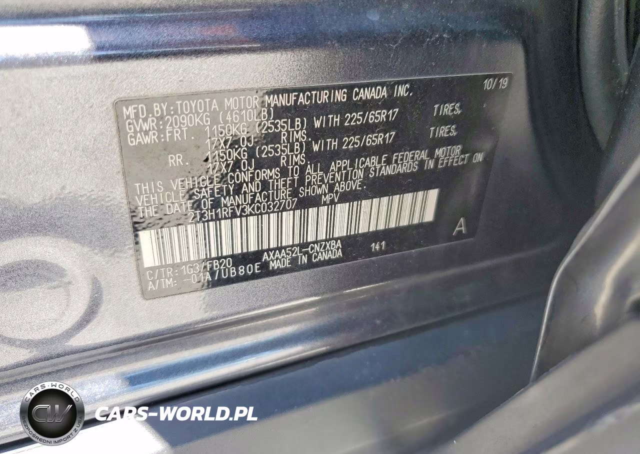 2019 Toyota Rav4 Le VIN:2T3H1RFV3KC032707 - 14
