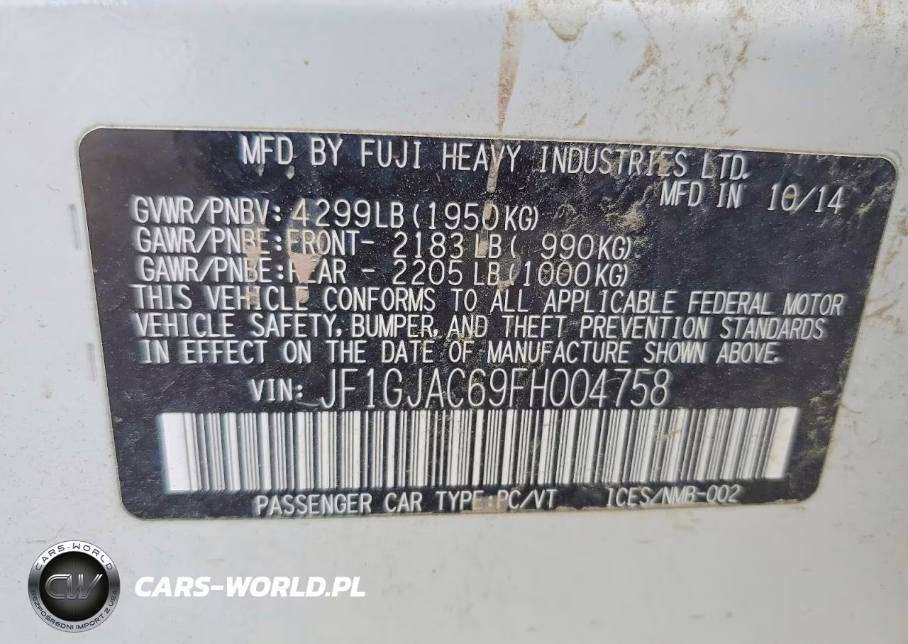 2015 Subaru Impreza Premium VIN:JF1GJAC69FH004758 - 12