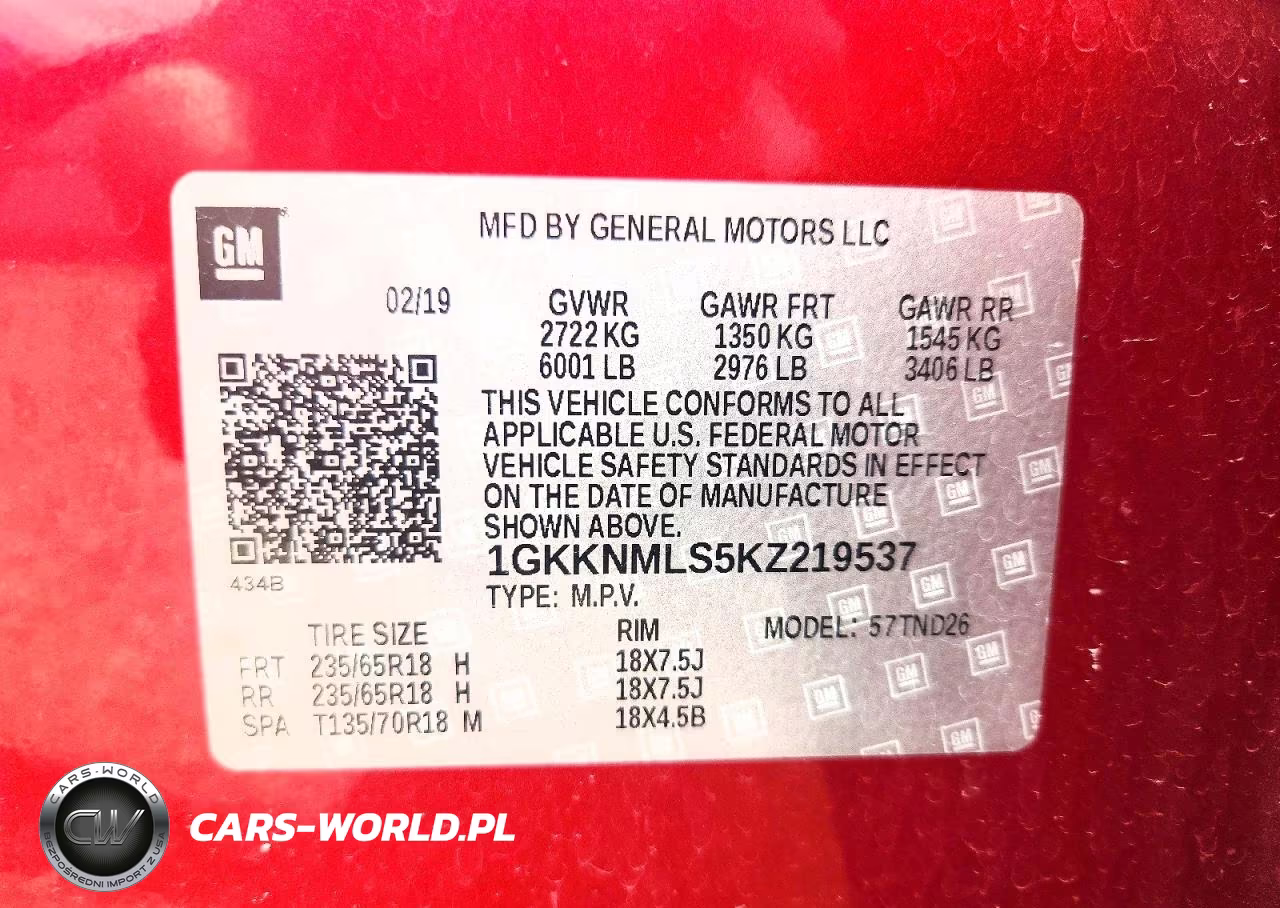2019 GMC Acadia Slt-1 VIN:1GKKNMLS5KZ219537 - 13