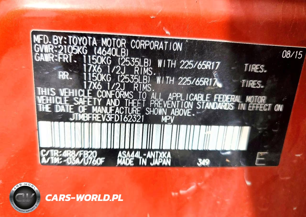 2015 Toyota Rav4 Le VIN:JTMBFREV3FD162321 - 13