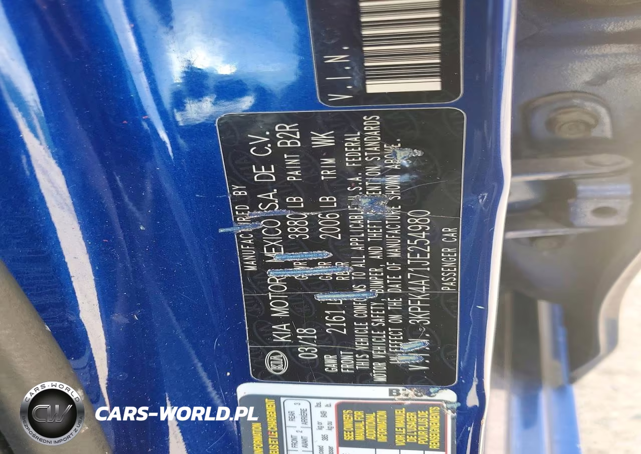 2018 Kia Forte Lx VIN:3KPFK4A71JE254980 - 12