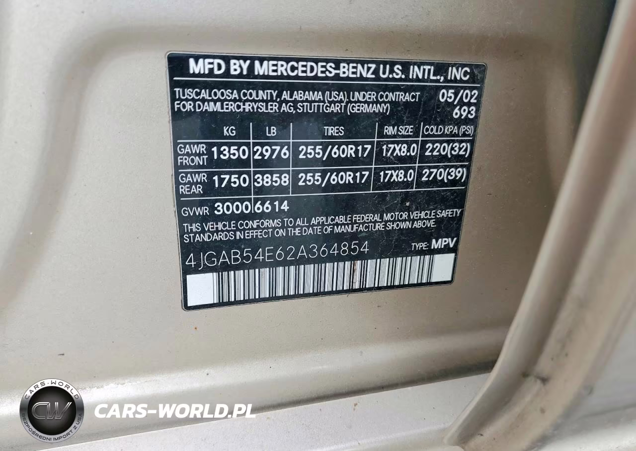 2002 Mercedes-Benz Ml 320 VIN:4JGAB54E62A364854 - 13