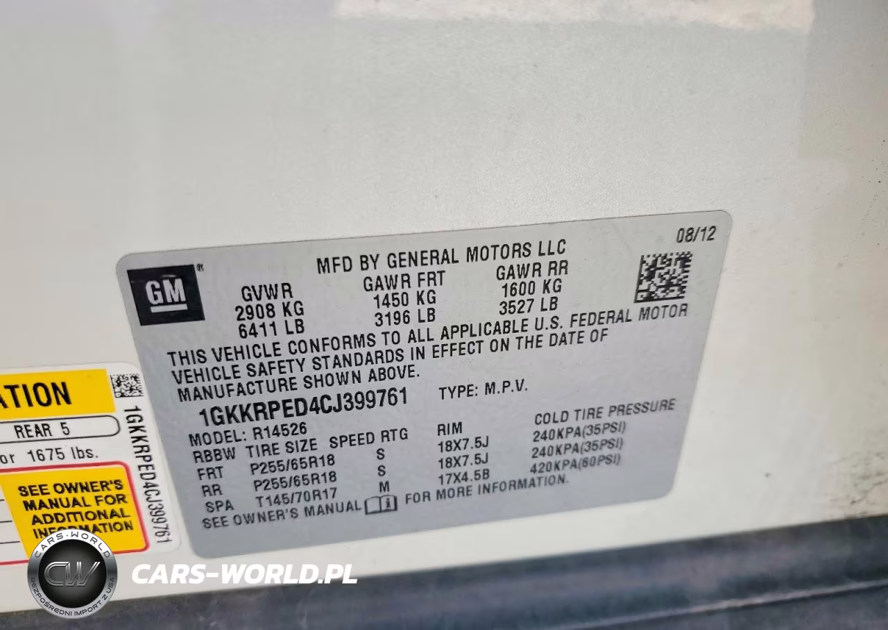 2012 GMC Acadia Sle VIN:1GKKRPED4CJ399761 - 13