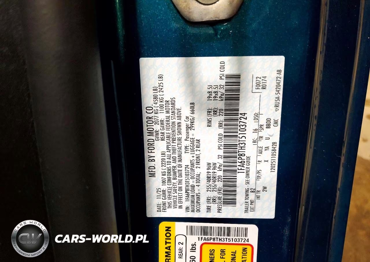 2026 Ford Mustang VIN:1FA6P8TH3T5103724 - 13