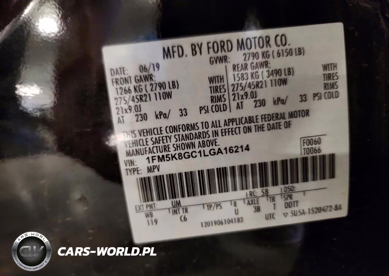 2020 Ford Explorer St VIN:1FM5K8GC1LGA16214 - 13