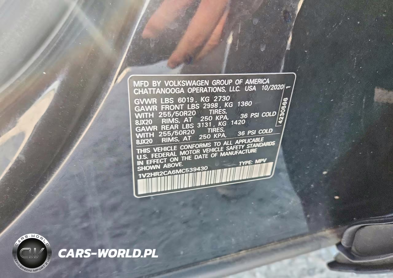 2021 Volkswagen Atlas Se VIN:1V2HR2CA6MC539430 - 13