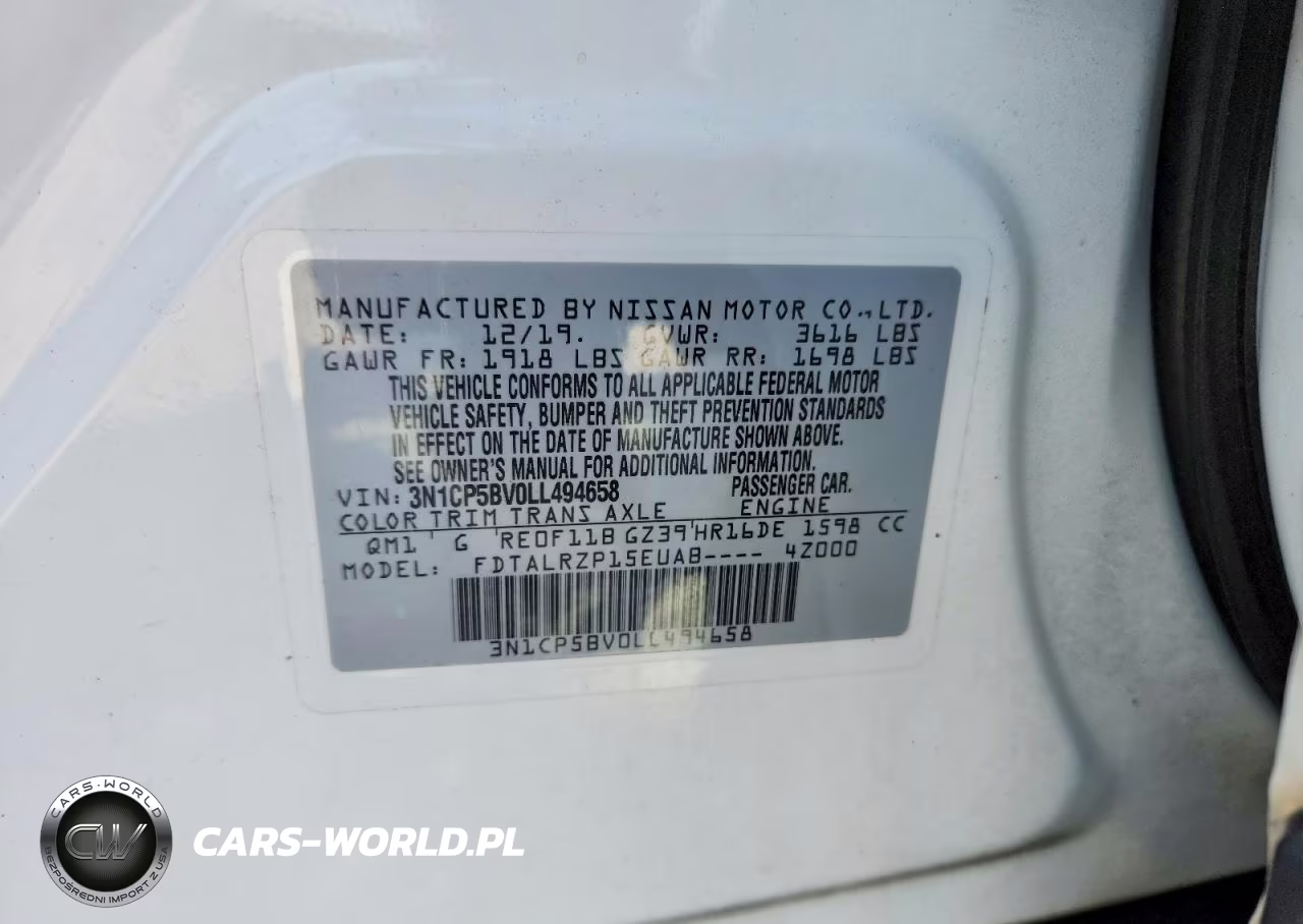 2020 Nissan Kicks S VIN:3N1CP5BV0LL494658 - 13