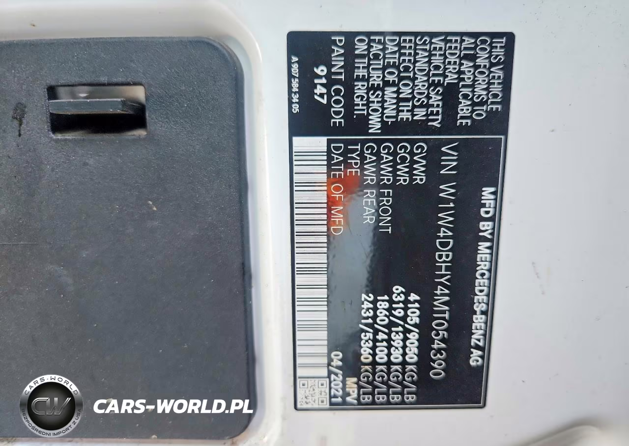 2021 Mercedes-Benz Sprinter 2500 VIN:W1W4DBHY4MT054390 - 14