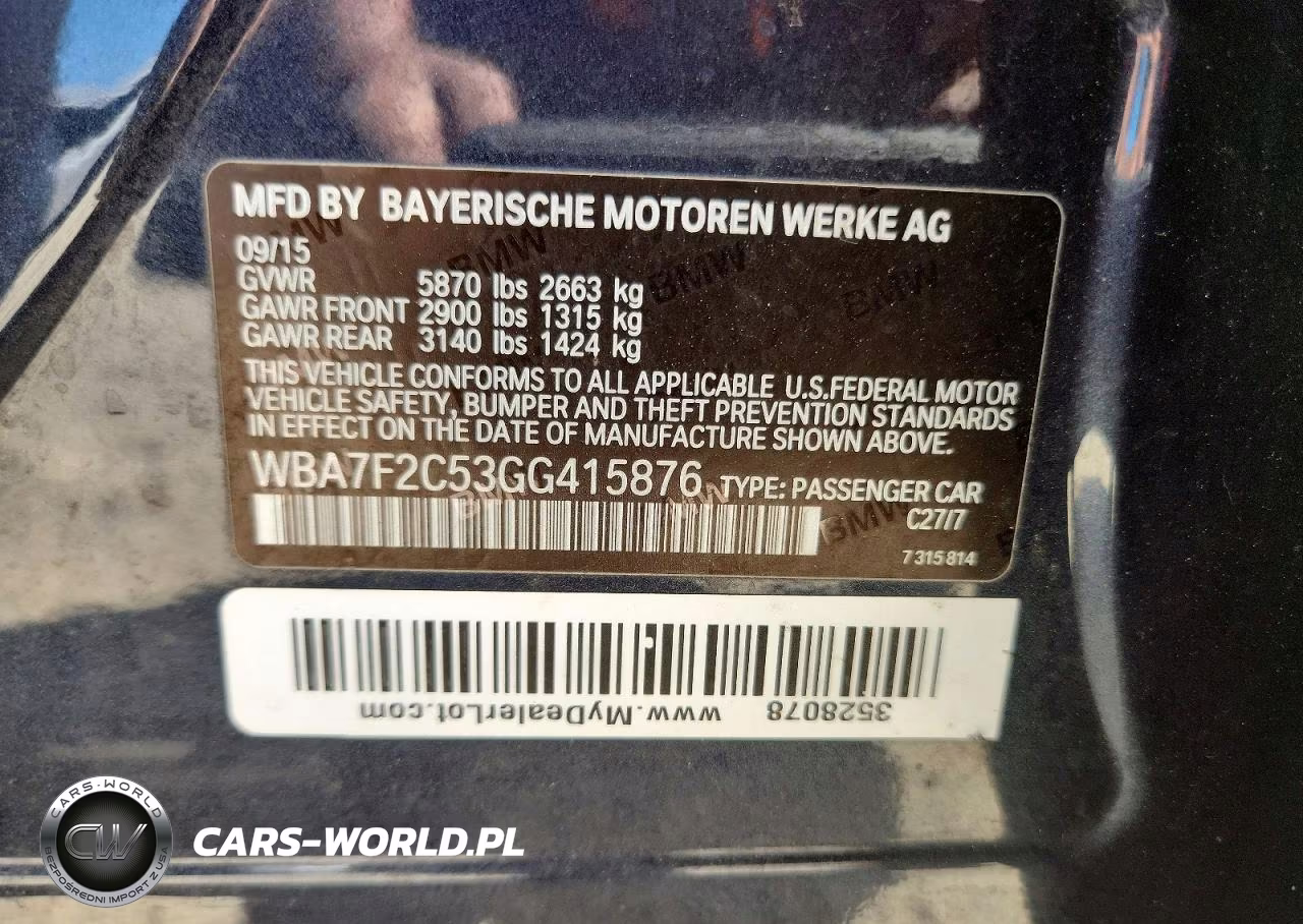 2016 BMW 750 Xi VIN:WBA7F2C53GG415876 - 13