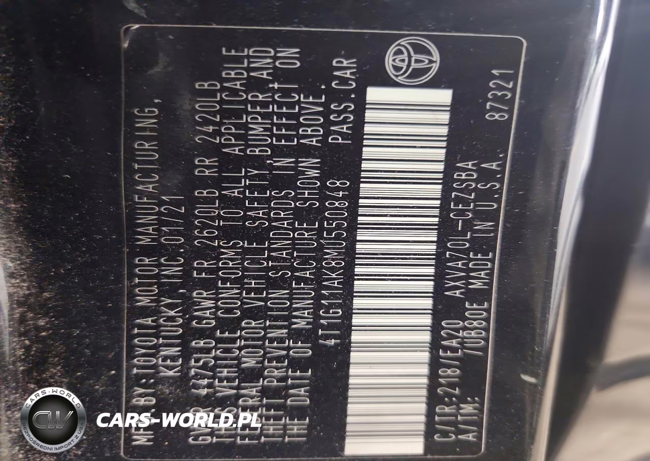 2021 Toyota Camry Se VIN:4T1G11AK8MU550848 - 12