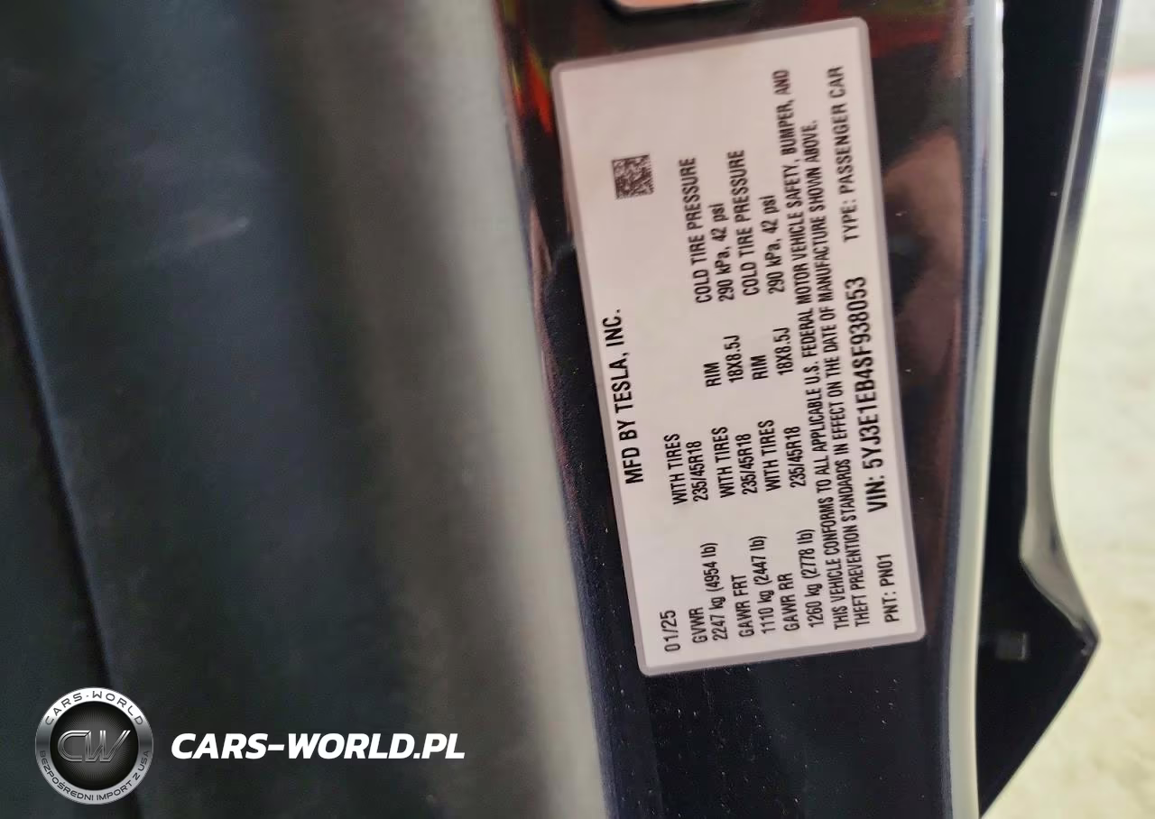 2025 Tesla Model 3 VIN:5YJ3E1EB4SF938053 - 12