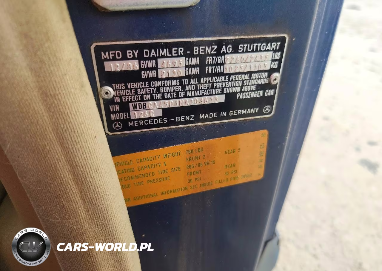 1987 Mercedes-Benz 560 Sec VIN:WDBCA45D4HA304613 - 12