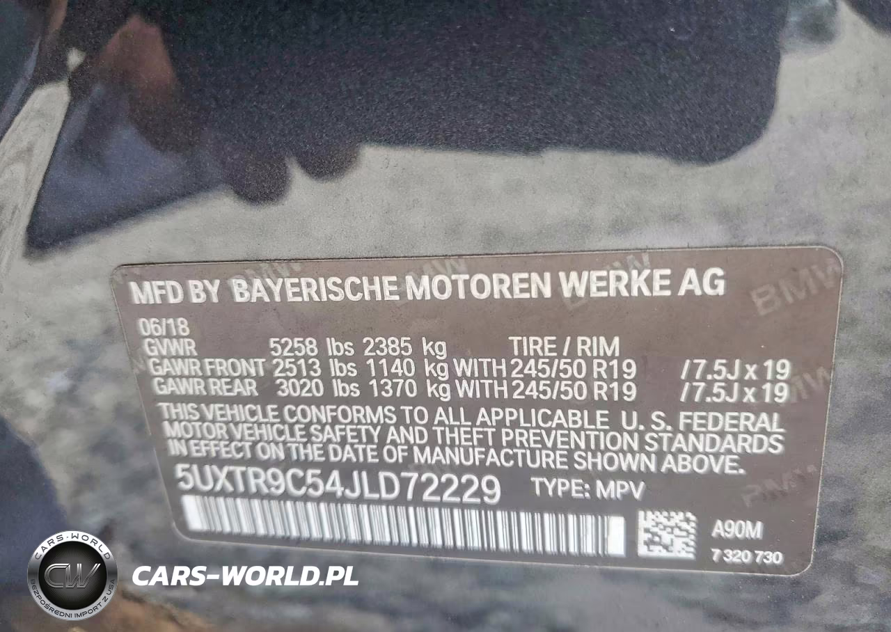 2018 BMW X3 xDrive30I VIN:5UXTR9C54JLD72229 - 14