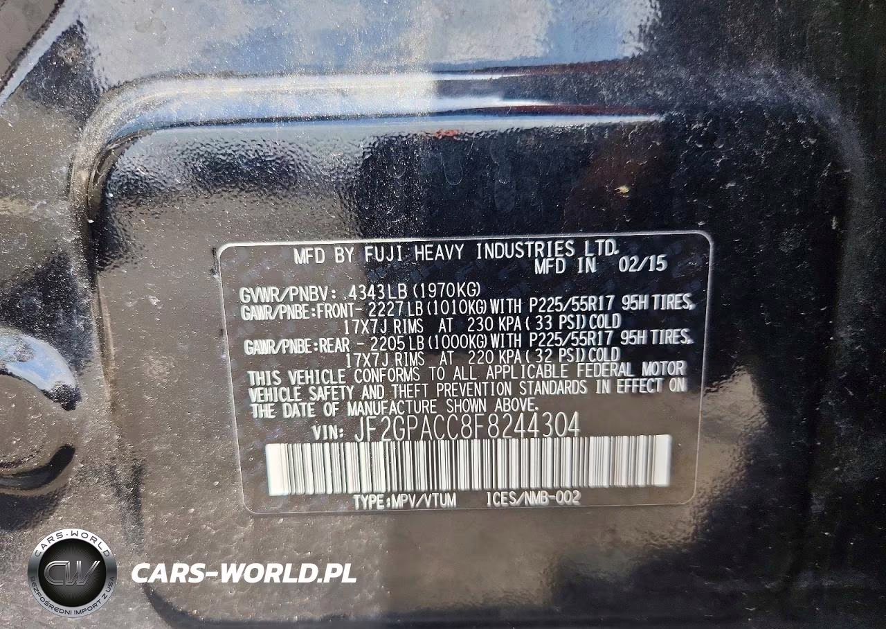 2015 Subaru Xv Crosstrek 2.0 Premium VIN:JF2GPACC8F8244304 - 13