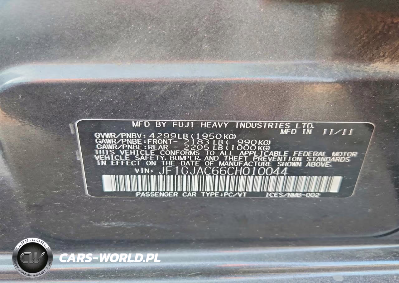 2012 Subaru Impreza Premium VIN:JF1GJAC66CH010044 - 12
