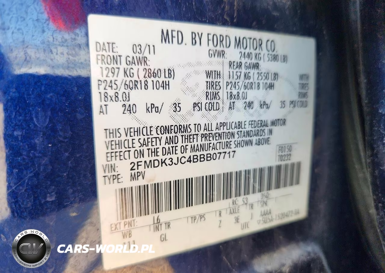 2011 Ford Edge Sel VIN:2FMDK3JC4BBB07717 - 12