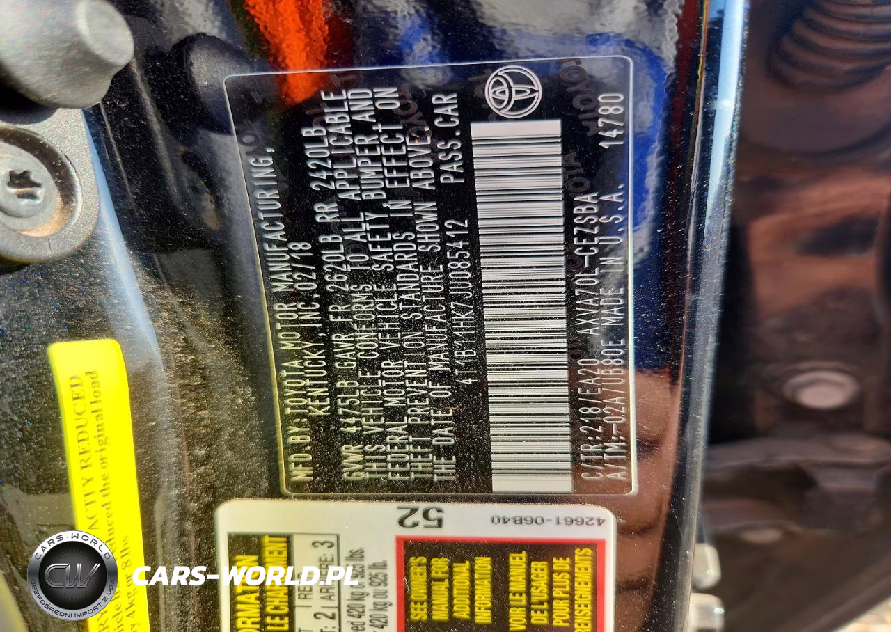 2018 Toyota Camry Se VIN:4T1B11HK7JU085412 - 12