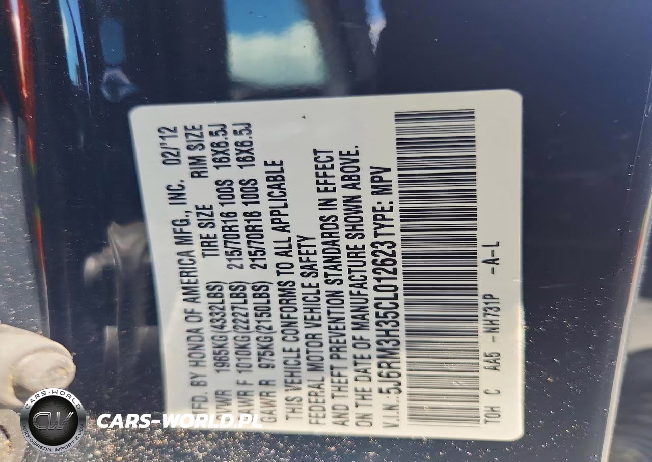 2012 Honda Cr-V Lx VIN:5J6RM3H35CL012623 - 13