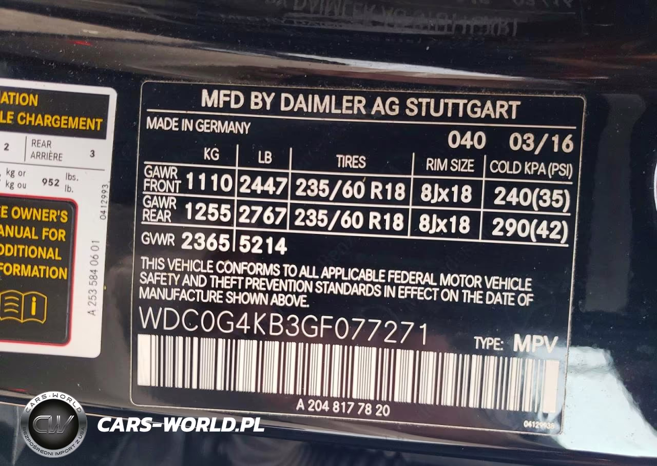 2016 Mercedes-Benz Glc 300 4Matic VIN:WDC0G4KB3GF077271 - 13