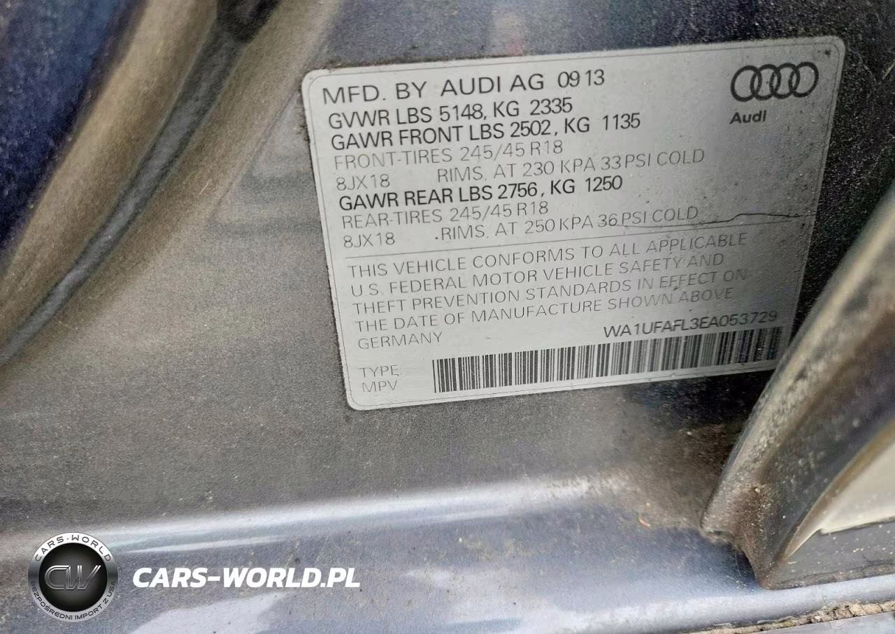 2014 Audi A4 Allroad Premium Plus VIN:WA1UFAFL3EA053729 - 13