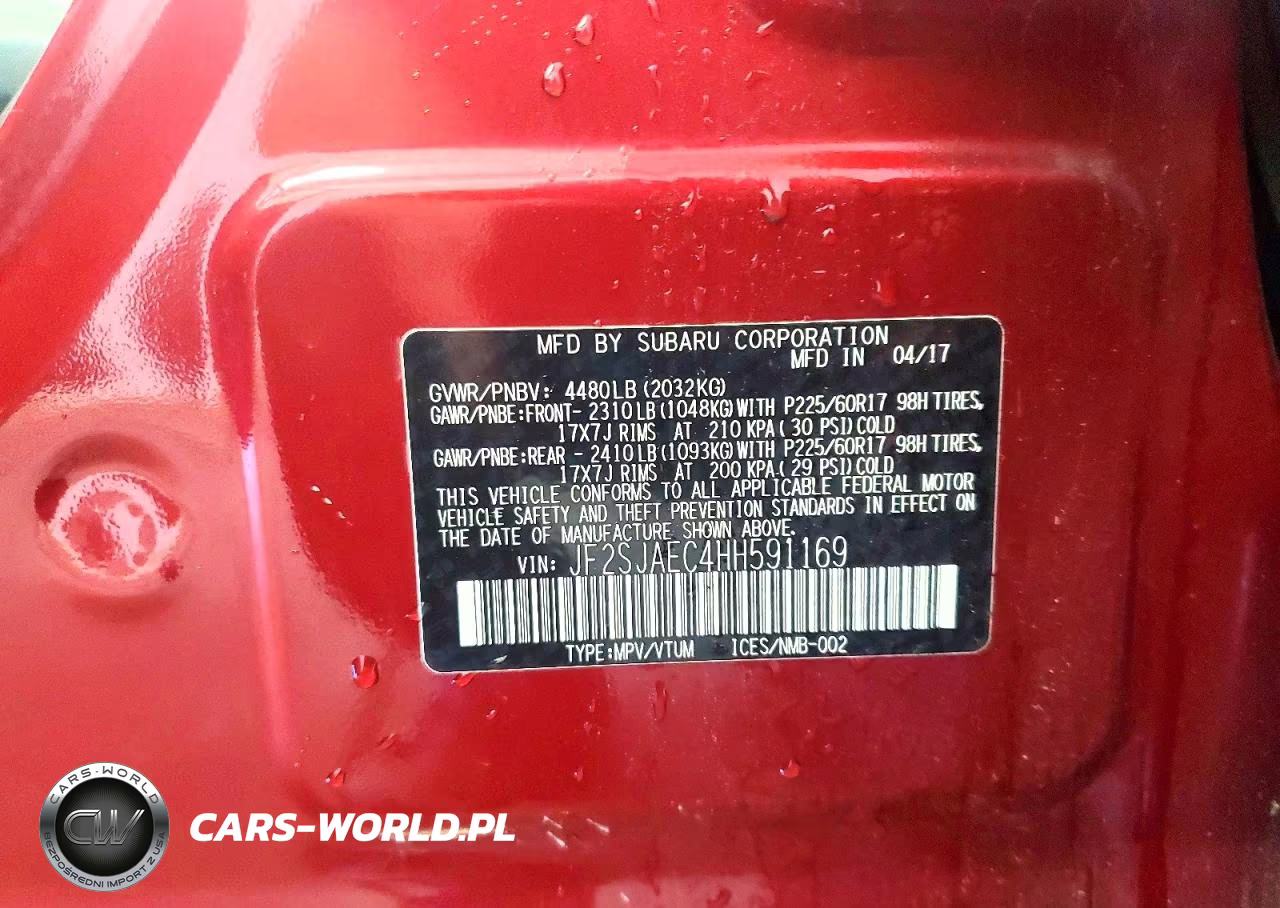 2017 Subaru Forester 2.5I Premium VIN:JF2SJAEC4HH591169 - 13