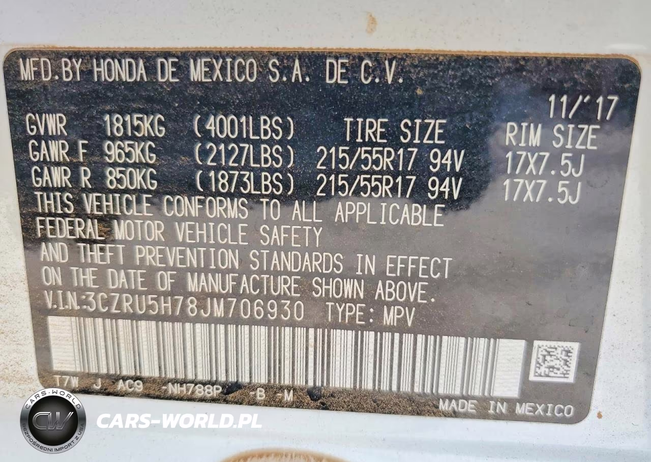 2018 Honda Hr-V Exl VIN:3CZRU5H78JM706930 - 12