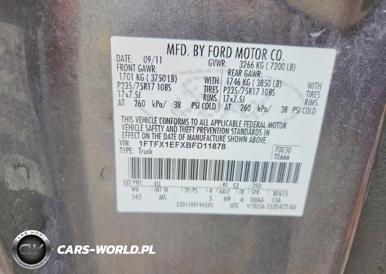 2011 Ford F150 Super Cab VIN:1FTFX1EFXBFD11878 - 12