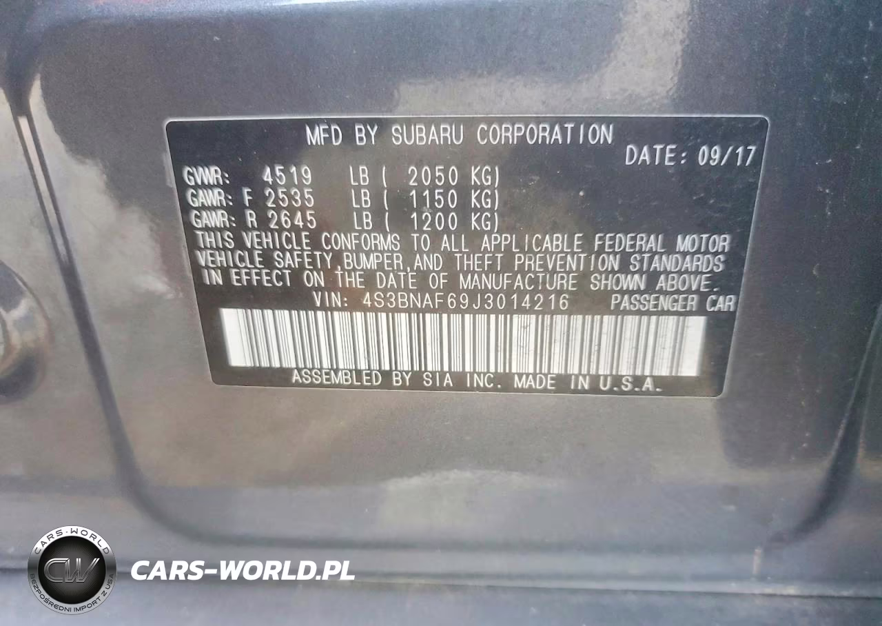 2018 Subaru Legacy 2.5I Premium VIN:4S3BNAF69J3014216 - 12