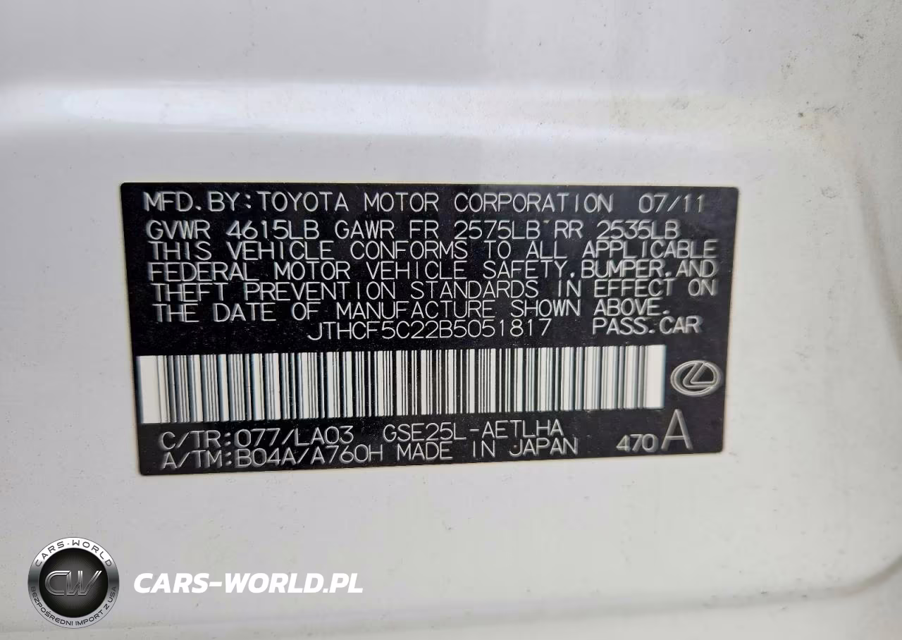 2011 Lexus Is 250 VIN:JTHCF5C22B5051817 - 13