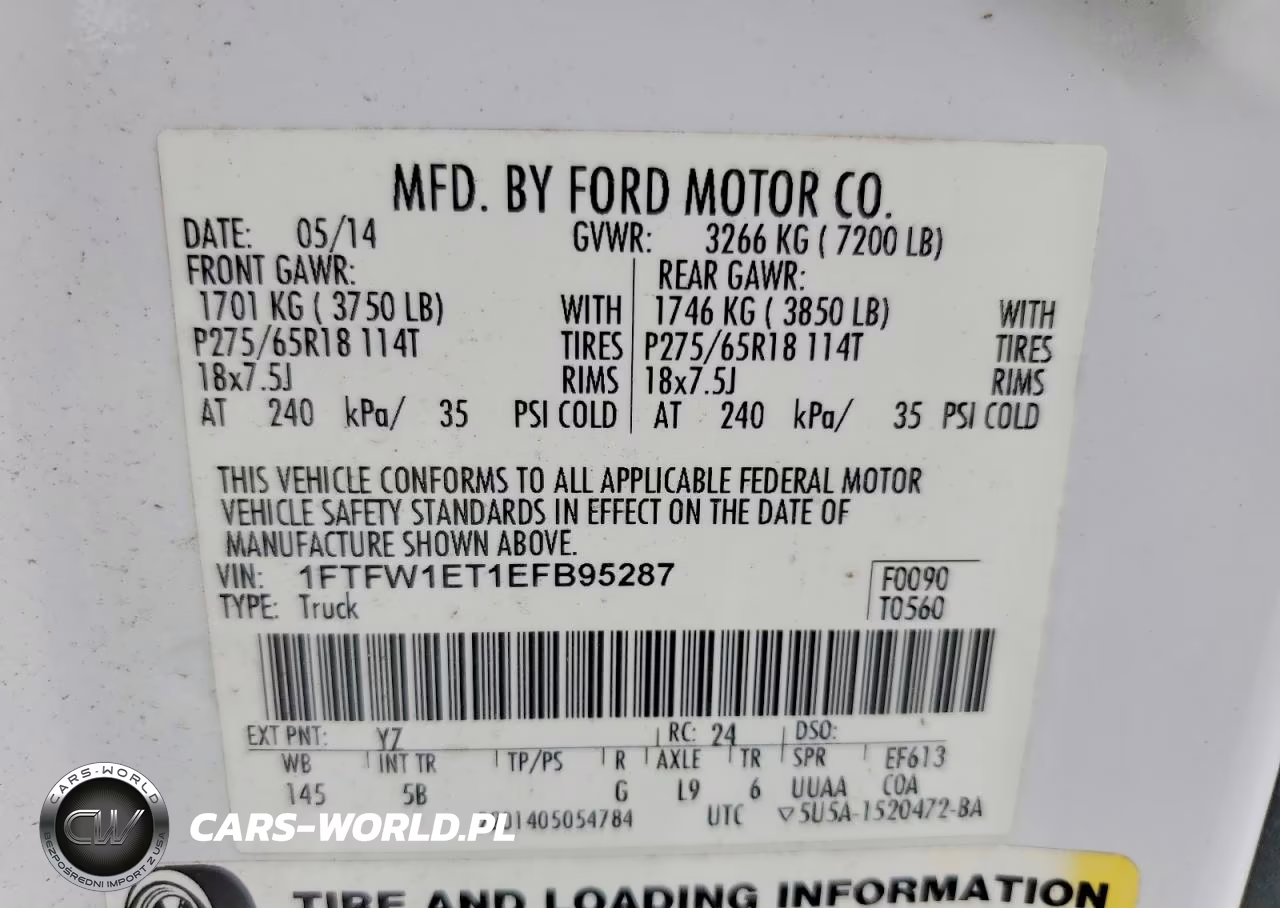 2014 Ford F150 Supercrew VIN:1FTFW1ET1EFB95287 - 12