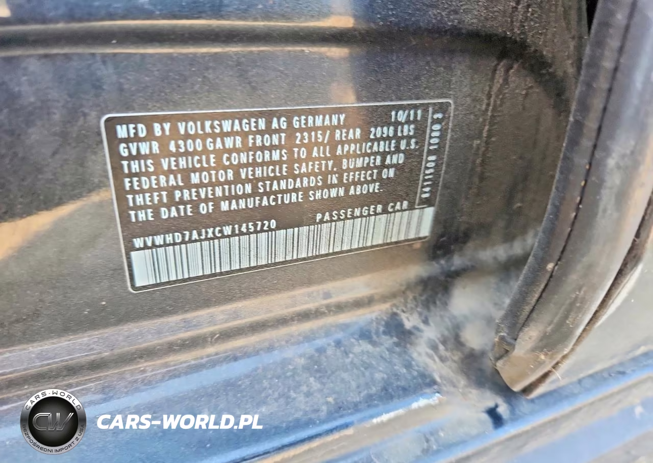 2012 Volkswagen Gti VIN:WVWHD7AJXCW145720 - 12