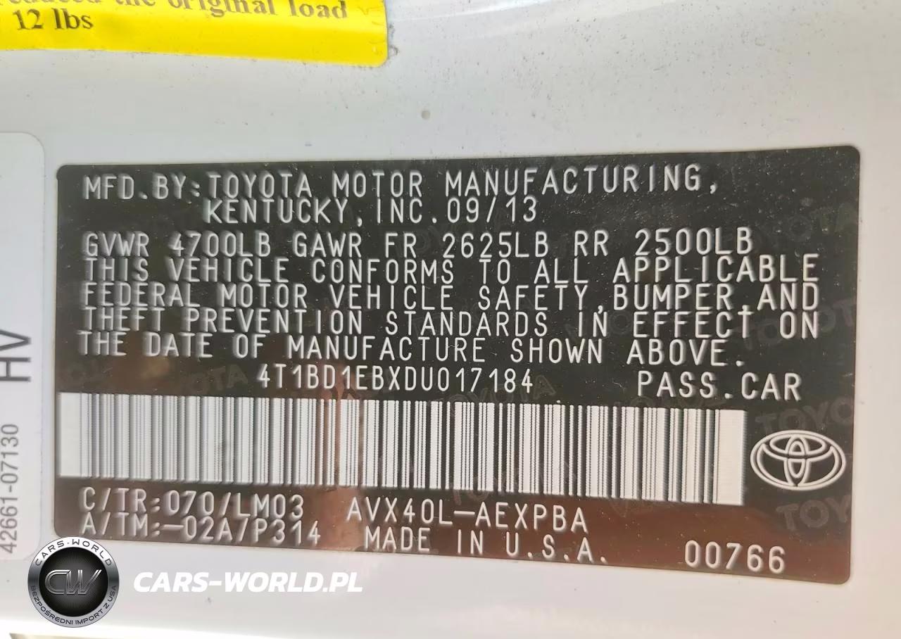 2013 Toyota Avalon Hybrid Limited VIN:4T1BD1EBXDU017184 - 12