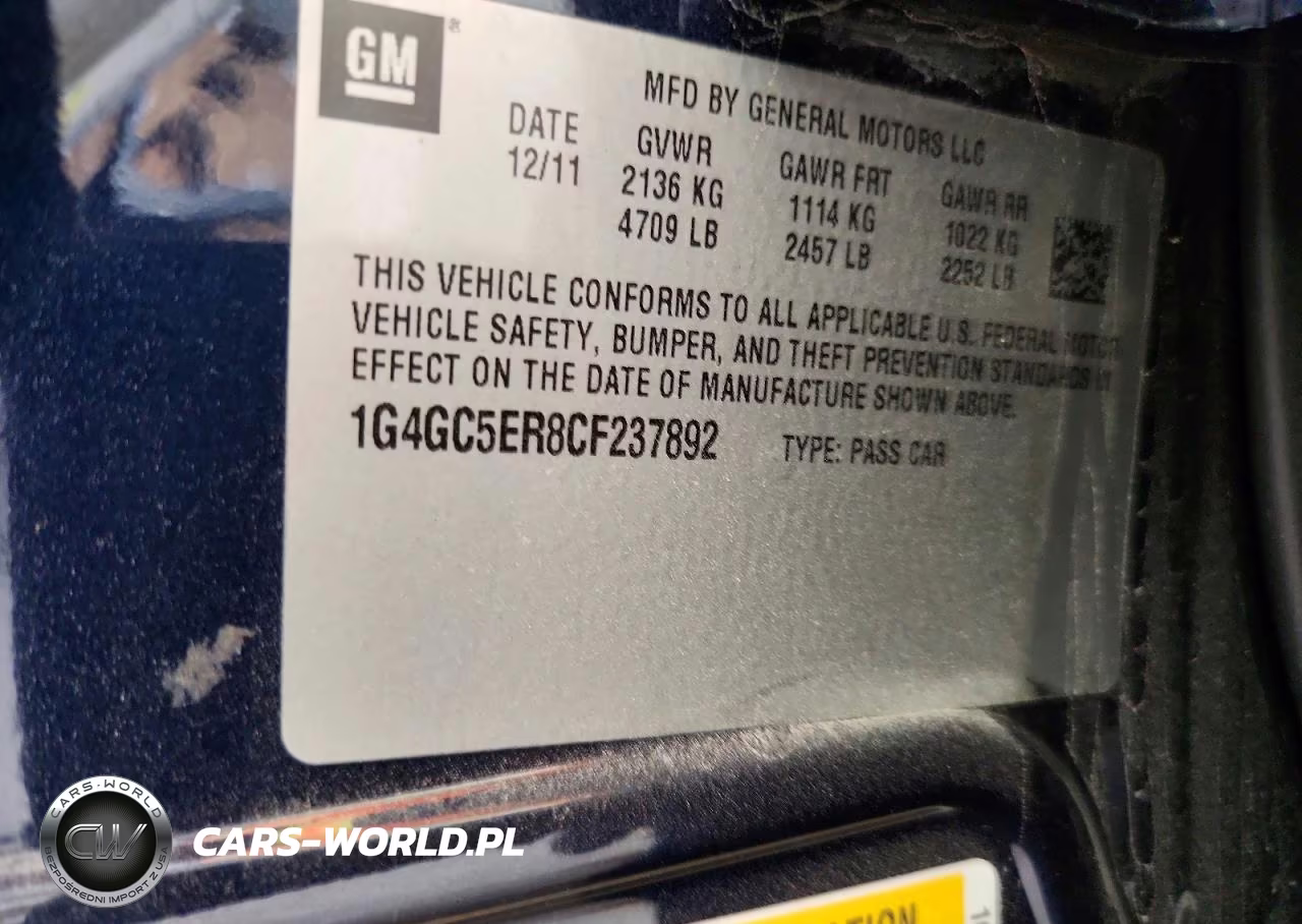 2012 Buick Lacrosse VIN:1G4GC5ER8CF237892 - 12