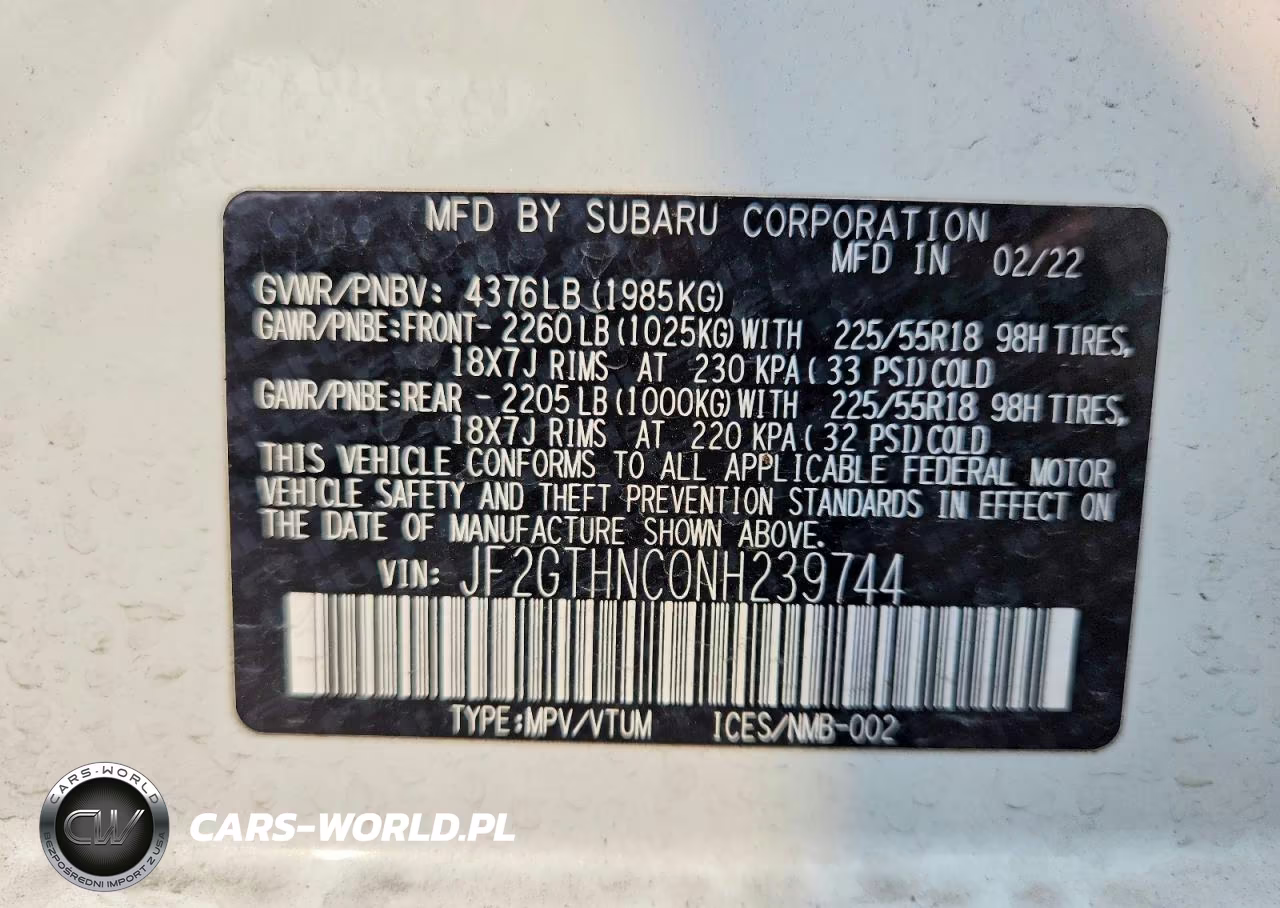 2022 Subaru Crosstrek Limited VIN:JF2GTHNC0NH239744 - 14
