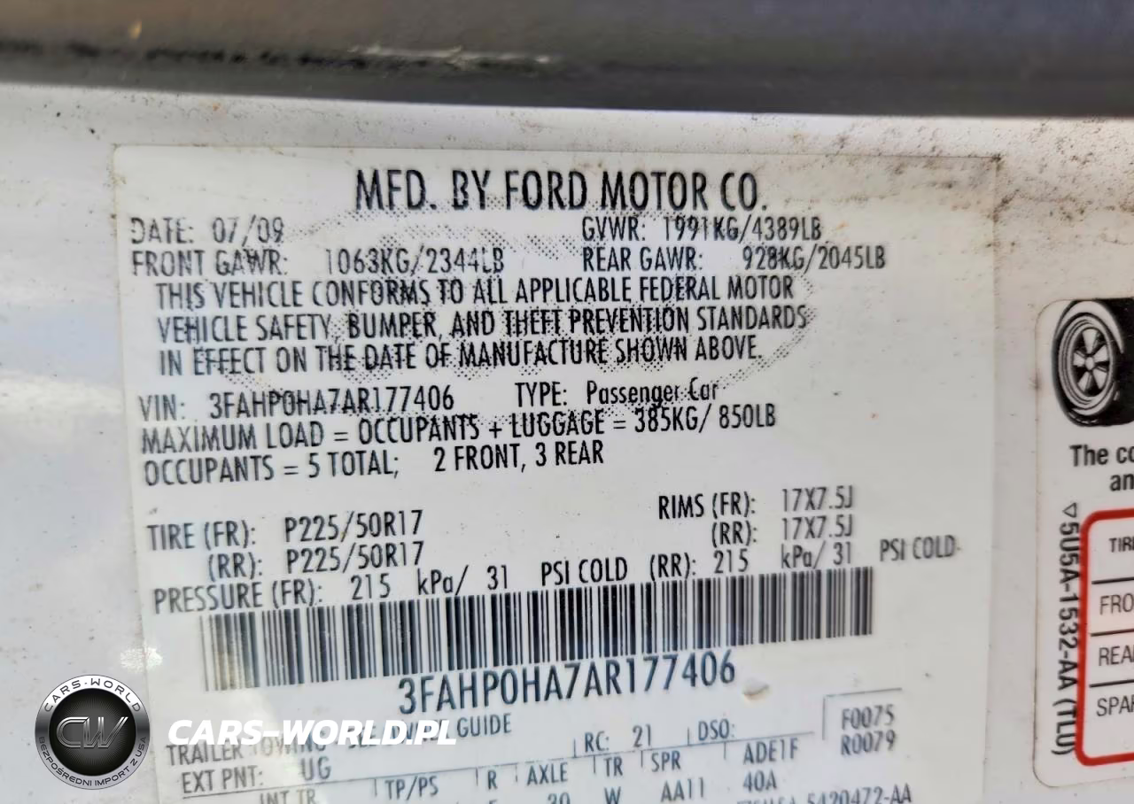 2010 Ford Fusion Se VIN:3FAHP0HA7AR177406 - 12