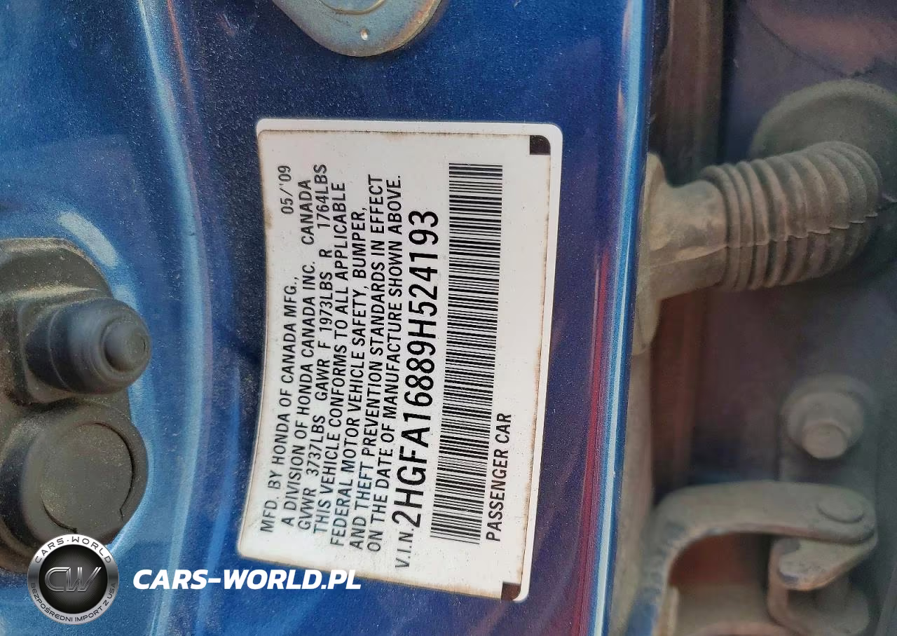 2009 Honda Civic Ex VIN:2HGFA16889H524193 - 12
