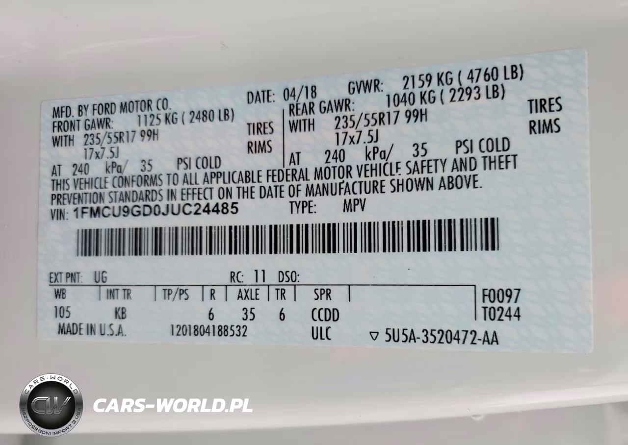 2018 Ford Escape Se VIN:1FMCU9GD0JUC24485 - 13