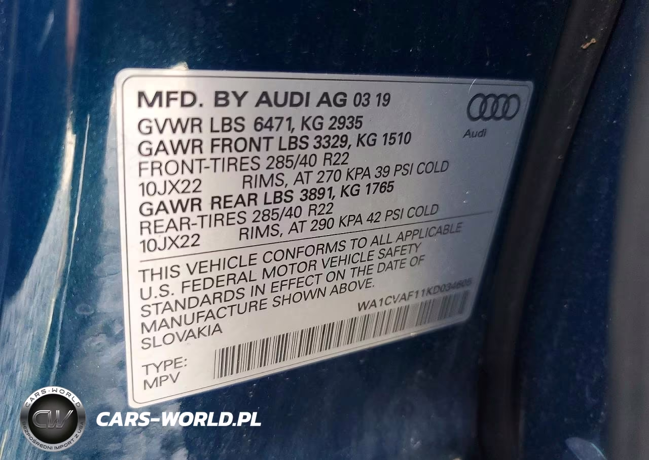 2019 Audi Q8 Prestige VIN:WA1CVAF11KD034605 - 13