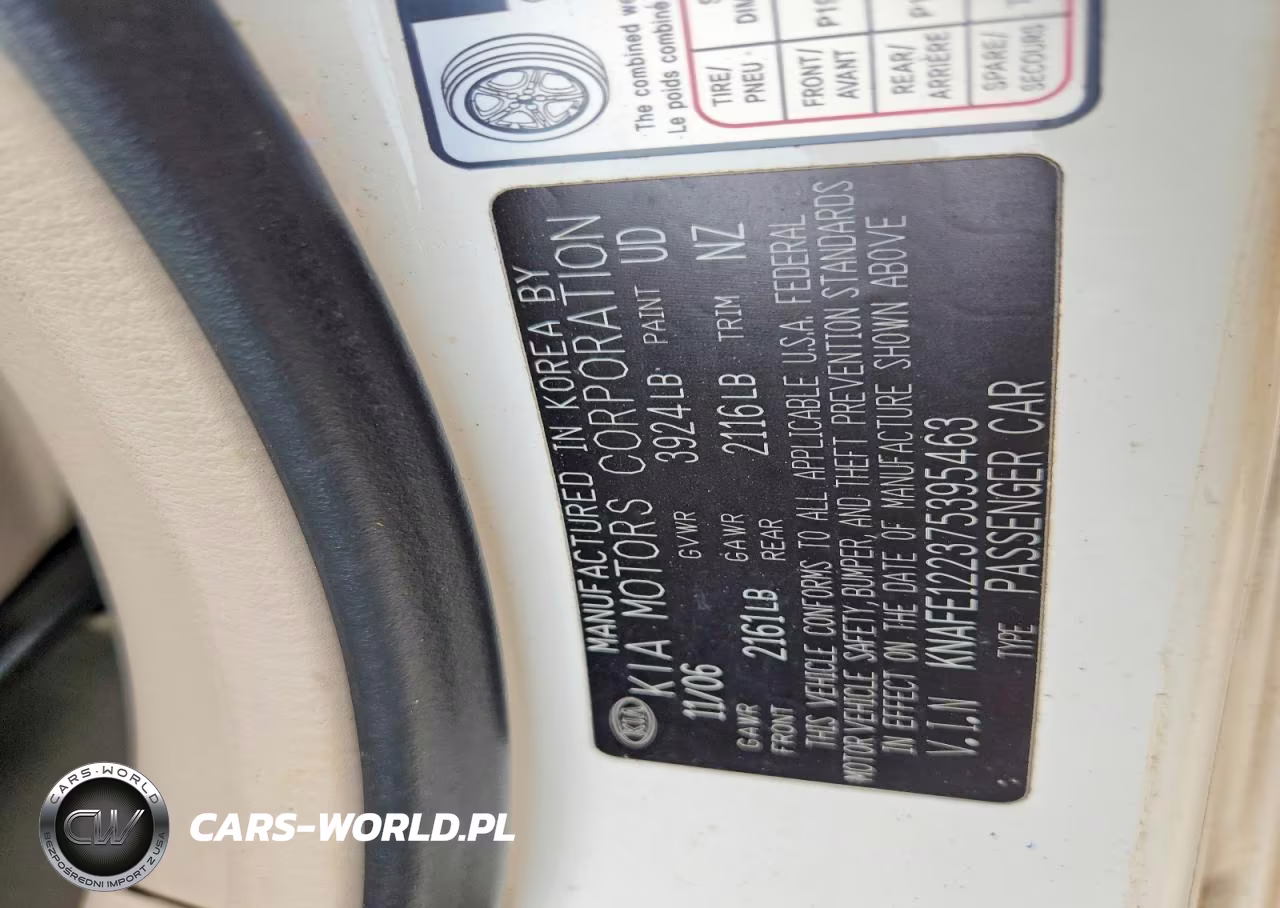 2007 Kia Spectra Lx VIN:KNAFE122375395463 - 12