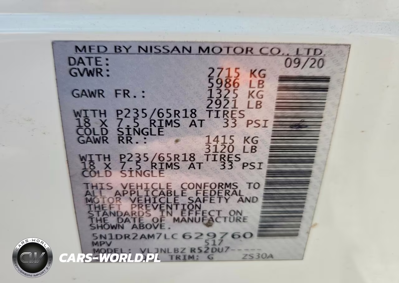 2020 Nissan Pathfinder S VIN:5N1DR2AM7LC629760 - 13