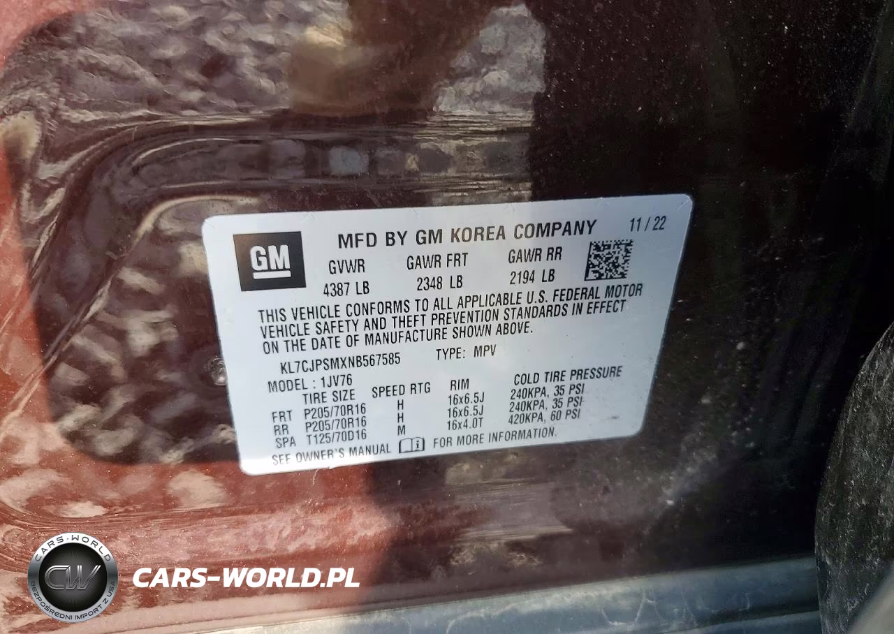 2022 Chevrolet Trax 1Lt VIN:KL7CJPSMXNB567585 - 13