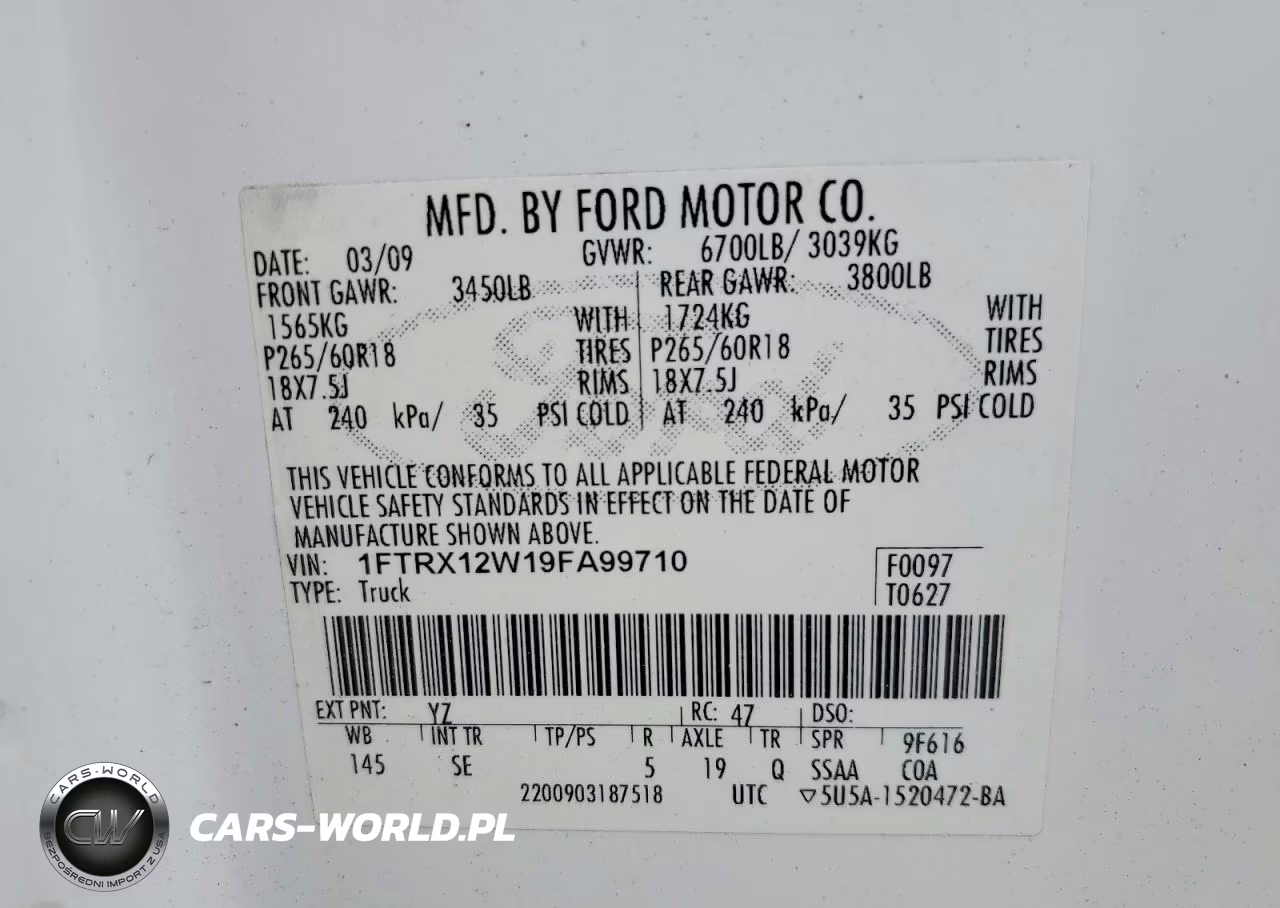 2009 Ford F150 Super Cab VIN:1FTRX12W19FA99710 - 12