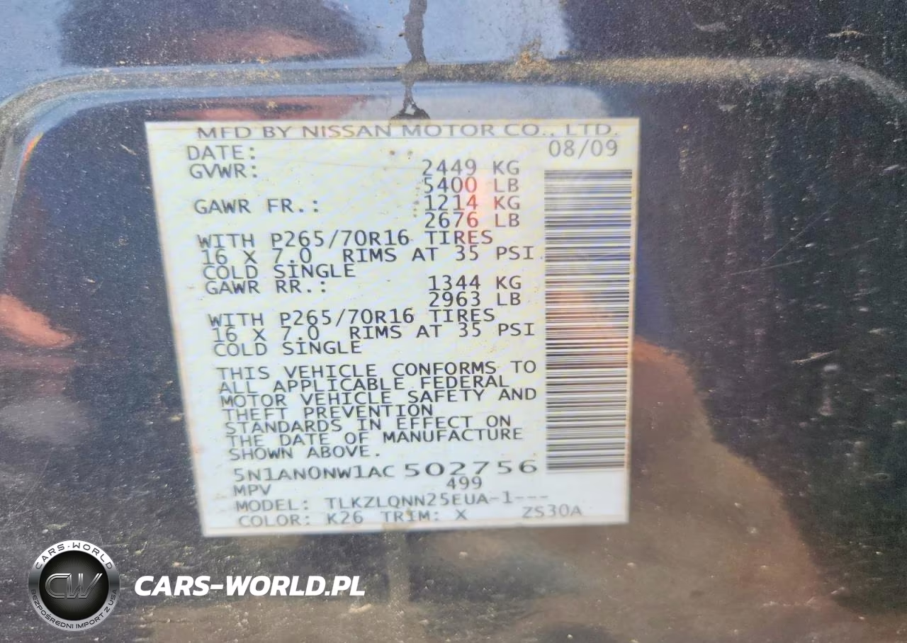 2010 Nissan Xterra X VIN:5N1AN0NW1AC502756 - 13