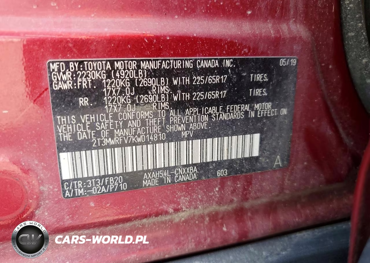 2019 Toyota Rav4 Le VIN:2T3MWRFV7KW014810 - 12