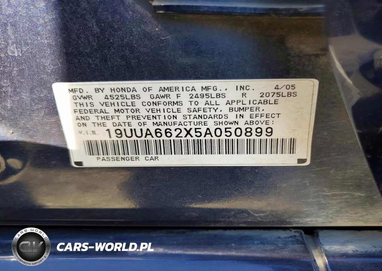 2005 Acura Tl VIN:19UUA662X5A050899 - 12