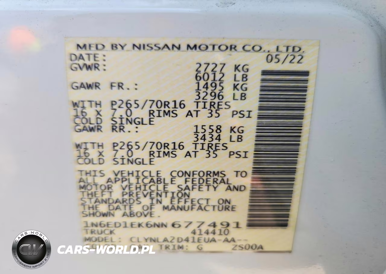 2022 Nissan Frontier S VIN:1N6ED1EK6NN677491 - 13