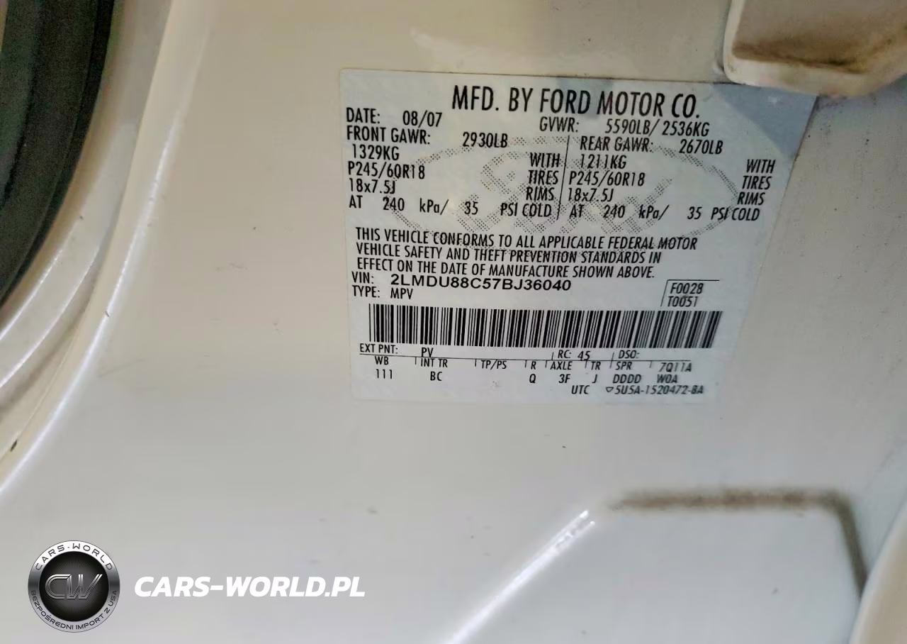 2007 Lincoln Mkx VIN:2LMDU88C57BJ36040 - 13